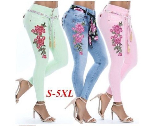 Women Jeans Stretch Push Up Pant Pants 6110