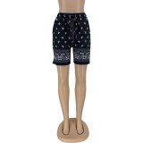 Printed Beach Wear Women High Waist Drawstring Party Short Shorts DN8592