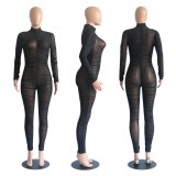 Sexy Mesh See-Through Women Bodysuits Bodysuit Outfit Outfits A6169