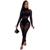 Sexy Mesh See-Through Women Bodysuits Bodysuit Outfit Outfits A6169