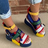 Platform Women Open Toe Colorful Color Block Sandals AW-23