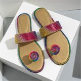 Fashion Shiny Lady  Beach Holiday Colorful Slippers Slides CFXXY-37