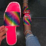 Women's Beach Slippers Candy Color Crystal Slippers Slides 879