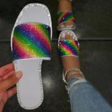 Women's Beach Slippers Candy Color Crystal Slippers Slides 879