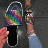 Women's Beach Slippers Candy Color Crystal Slippers Slides 879