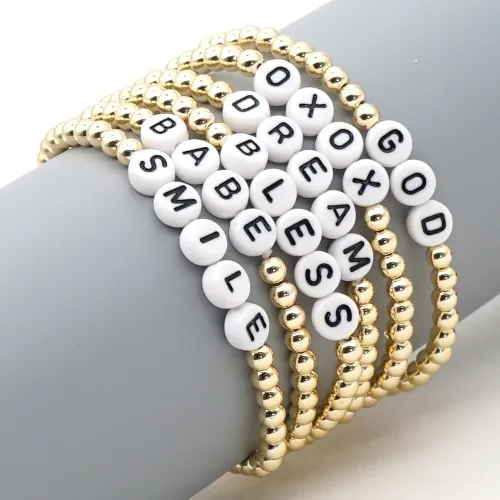 Cross-Border Popular Simple National Style Colored Letter Bracelet Bracelets QT-B200026