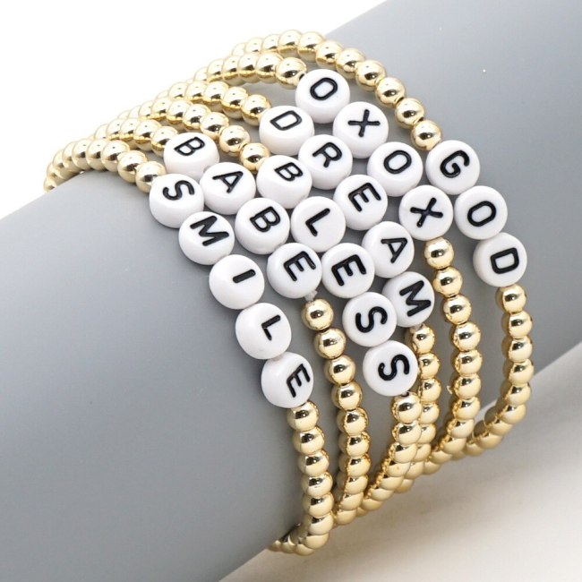 Cross-Border Popular Simple National Style Colored Letter Bracelet Bracelets QT-B200026