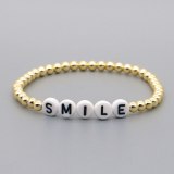 Cross-Border Popular Simple National Style Colored Letter Bracelet Bracelets QT-B200026