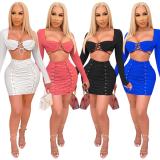 Women Cross 2 Two Piece Bodysuits Bodysuit Outfit Outfits X3767