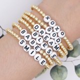 Cross-Border Popular Simple National Style Colored Letter Bracelet Bracelets QT-B200026