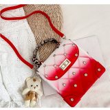 Ladies Fashion Rhinestone Gradient Color Small Square Handbags 221010