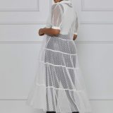 Women's Mesh Short Sleeve Party Dress Dresses QY1010