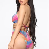 New Style Flower Color Print Sexy Swimsuit Swimsuits qy2114