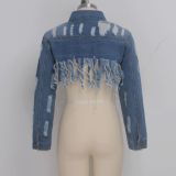 Fashion Women Jackets Long Sleeve Denim Coat Coats SMR9533