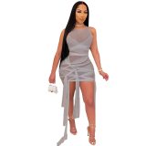 Sexy Women Sleeveless Transparent Dress Dresses XM6132