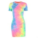 Rainbow Tye Dye Sexy T Shirt Dress Dresses D9610010A