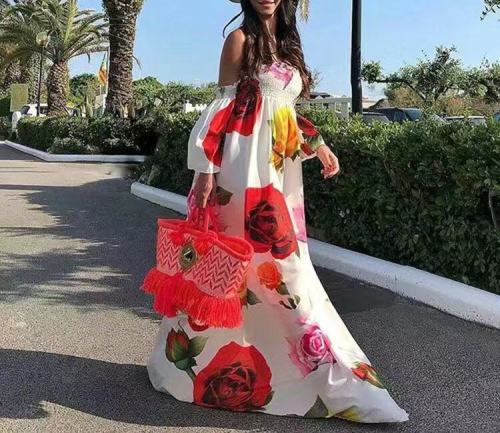 Women Elegant High Waist Elastic Dress Dresses 54758