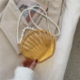 Transparent PVC Women's Designer Pearl Strap Handbags SD2946