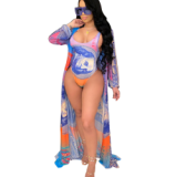 Print Sexy Lady Beach Swimsuit Swimsuits F5042