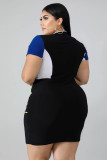 Sexy Zipper Club Hip Hop Shorts Sleeve Dress Dresses AJ4115
