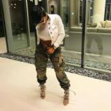 Women Camouflage Printed Jeans High Waist Pant Pants LS6125
