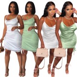 Ladies Backless V neck Sexy Club Dress Dresses LM82210