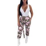 Women Camouflage Printed Jeans High Waist Pant Pants LS6125