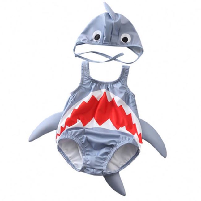 Children's swimwear 0-3 years cute shark swimwear baby one-piece swimsuit 507182