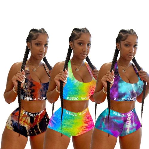 Tie Dye Printed Women Bodysuits Bodysuit Outfit Outfits CQ026