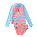 Baby Girl Long sleeve Animal print Beach Swimsuit Bathing Suit Swimwear Two Pieces Swimsuit