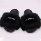Women Fashion Faux Fur Slippers Slides