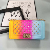 New Arrival Chain Rainbow Women Crystal Jelly Handbags 8819210