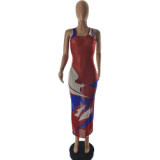 Fashion Sleeveless Printed See Through Sexy Dress Dresses S95667