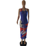 Fashion Sleeveless Printed See Through Sexy Dress Dresses S95667