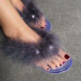 Fashion Pearl Rhinestone Jelly Slippers Slides