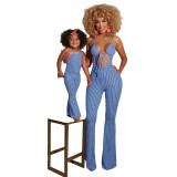 Mom Mommy And Me Family Matching Outfits Jumpsuits Plus Size Parent-Child Outfit BodysuitsA190101