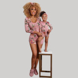 Mom Mommy And Me Family Matching Outfits Jumpsuits Plus Size Parent-Child Outfit BodysuitsA1991010