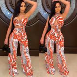 Line Up Print Straight Bodysuits Bodysuit Outfit Outfits CY1327