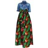 Women's Cotton Printing Long Dress Dresses WY103647