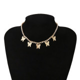 Tennis Chain Rhinestone Crystal Butterfly Necklaces 291324