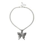 Hip Hop Butterfly Tennis Chain Women Necklaces 291425