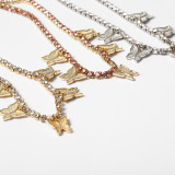 Tennis Chain Rhinestone Crystal Butterfly Necklaces 291324
