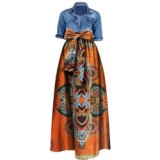 Women's Cotton Printing Long Dress Dresses WY103647