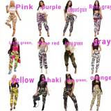 Women Camouflage Printed Jeans High Waist Pant Pants LS6125