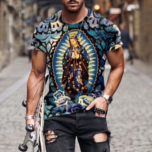 Men's Oversized Vintage Short Sleeve T Shirts 2021 Street Summer 3d Printed New Fashion T Shirt