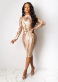 New plus-size sequin dresses with tight hips YF110112