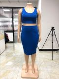 Best price premium quality plus size 5xl 2 piece skirt sets solid color vest 2 piece outfits 2 piece skirt sets for womenYF102233