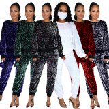 2020 Fall Women Sweatsuit Jogger Set Sequin Glitter Two Piece Pants Set Long Sleeve Two Piece Sets 876172