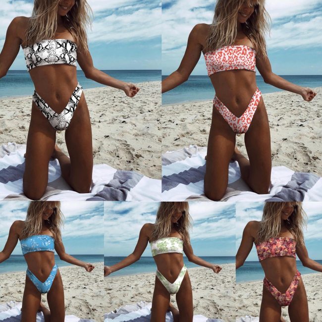 Cross Border Print Women's Swimsuit Swimsuits XL01021