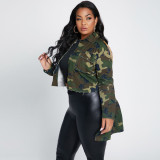 Women's Clothing Fall And Winter New Style Camouflage Slim Plus Size Jacket Women Fashion Casual Long Sleeve Jacket YF134657